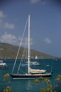SY Pacific Wave anchored off BEYC BVI