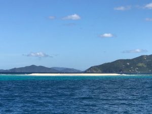 Pacific Wave anchored behind Sandy Spit BVI
