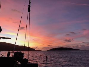 Stunning Caribbean Sunsets every night on a Caribbean Yacht Charter
