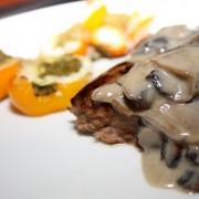 Steak with a Creamy Mushroom Sauce