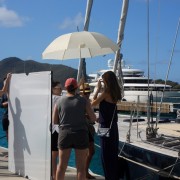 Photoshoot team on the dock alongside Pacific Wave Photoshoot team on the dock alongside Pacific Wave