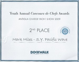 Antigua Yacht Show Concours de Chefs Award Mark Miles SY Pacific Wave