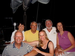 Three couples onboard Pacific Wave St Barths