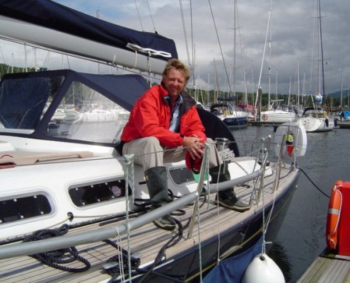 Mark onboard a yacht in the UK