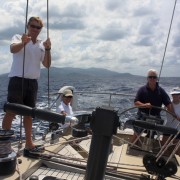 Couple sailing back to Antigua onboard Pacific Wave New York Yacht Club Member