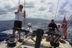 Couple sailing back to Antigua onboard Pacific Wave New York Yacht Club Member