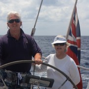 Couple sailing off Guadeloupe onboard Pacific Wave