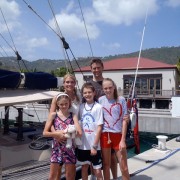 Charter guests onboard Pacific Wave Yacht Haven Grande Marina USVI