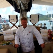 Chef Mark Miles onboard Pacific Wave Antigua Yacht Show
