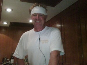 Chef Mark Miles in the Galley Pacific Wave