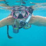 Captain Lynn snorkelling in the British Virgin Islands Captain Lynn snorkelling in the British Virgin Islands