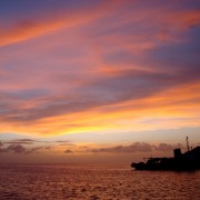 Sunset from Pacific Wave anchored in Bequia the Grenadines