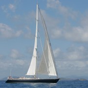 SY Pacific Wave sailing off Virgin Gorda BVI