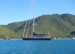 SY Pacific Wave moored in Maho Bay St John