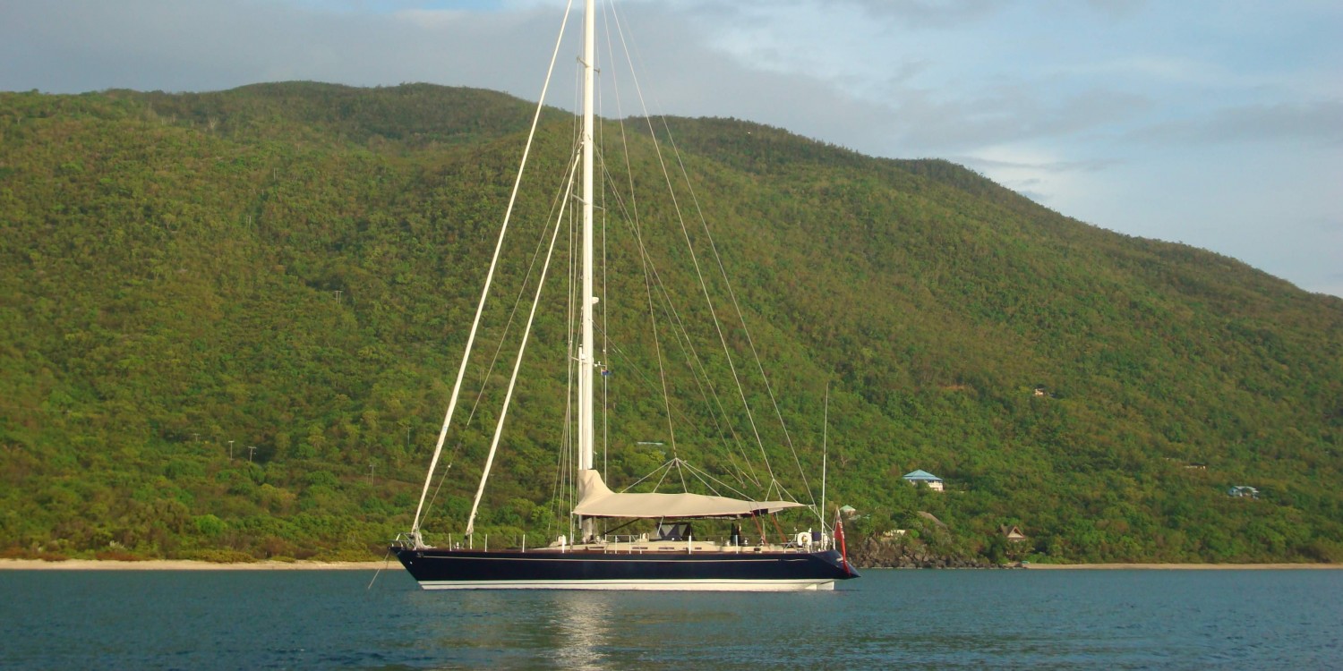 Pacific Wave Above Deck at Anchor Virgin Gorda BVI