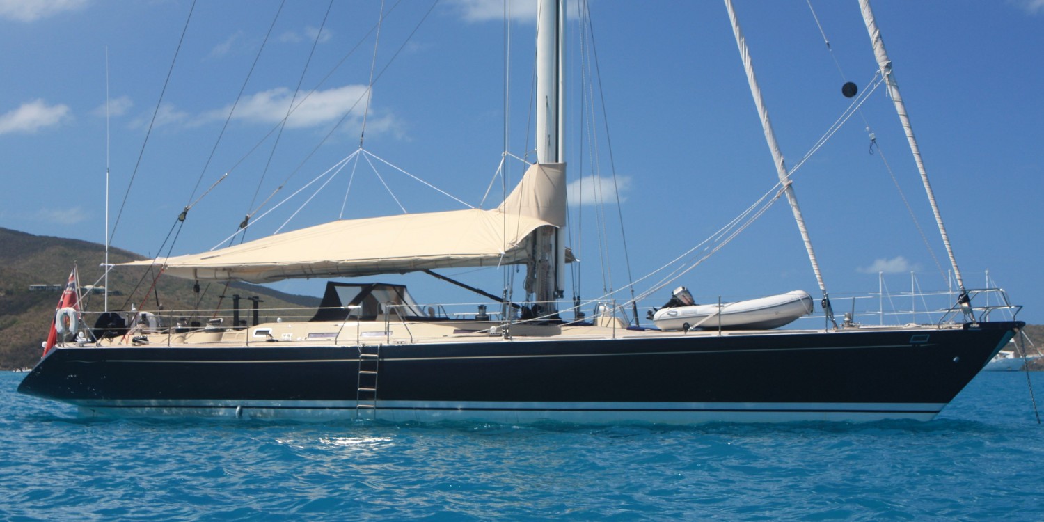 SY Pacific Wave Above Deck anchored in North Sound BVI
