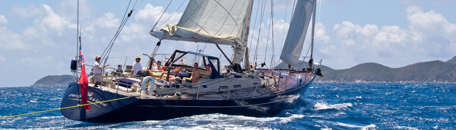 Pacific Wave sailing down the Sir Francis Drake Channel BVI
