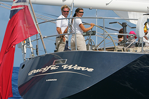 Captain Lynn Griffiths and Mark Miles crew onboard Pacific Wave