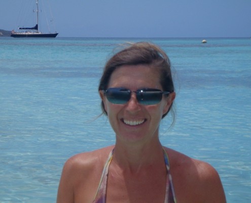 Lynn Griffiths in front of Pacific Wave