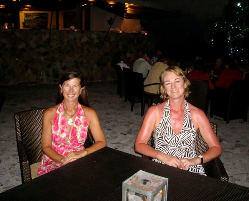 Lynn Griffiths and Debbie Leach at the Biras Creek Hotel BVI