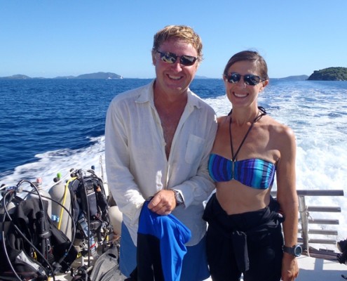 Lynn Griffiths and Mark Miles Diving in the BVI