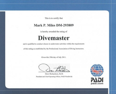 Mark Miles Padi Divemaster