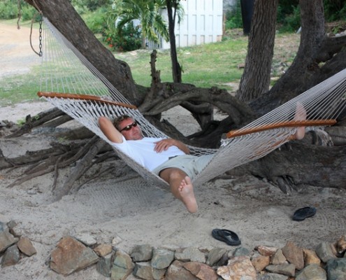 Mark a sleep on a hammock