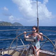 Margaret at the Helm Sir Francis Drake Channel