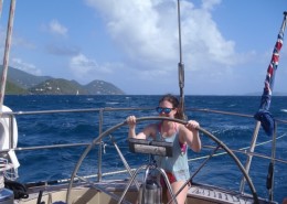 Margaret at the Helm Sir Francis Drake Channel