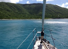 Pacific Wave anchored in a secluded anchorage BVI