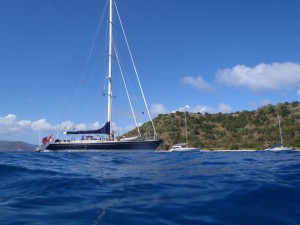 SY Pacific Wave anchored in Great Habour BVI