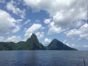 Pacific Wave sailing to the Pitons St Lucia the UNESCO World Heritage Site