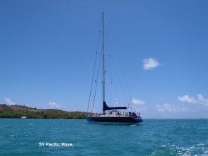 SY Pacific Wave anchored in the Virgin Islands