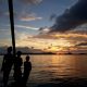 Watching a stunning sunset from the Bow of Pacific Wave