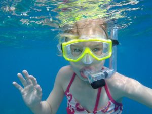 Kids love snorkeling from Pacific Wave