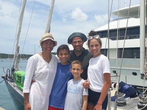 Chantal, Gary, Bianca, Carter & Dempsey on a BVI Crewed Yacht Charter onboard SY Pacific Wave