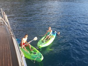Eco Friendly Rigid Kayaks on Pacific Wave Yacht Charters
